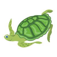 WebA cute tortoise flat style icon vector