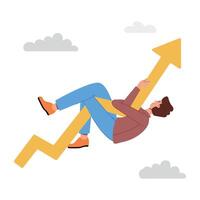 WebCharacter based flat illustration denoting employee growth vector