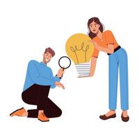 WebA flat character illustration of team innovation vector