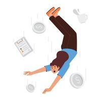 WebAn illustration of business downfall in flat style vector