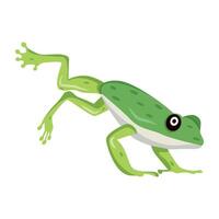 WebJumping frog icon in flat style vector