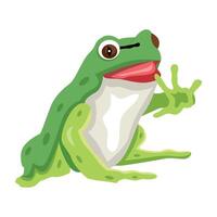 WCute frog icon in flat style eb vector