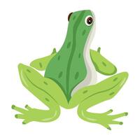 A flat style icon of amphibian vector