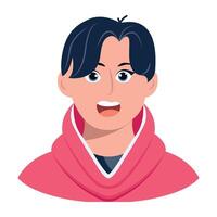 Flat icon showing a shocked boy face vector
