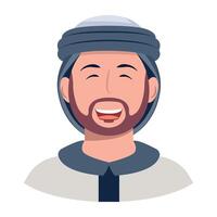 A flat character icon of clever boy vector