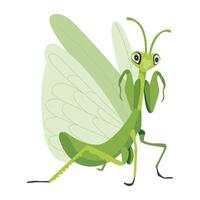 WebA flat style icon of cute mantis vector