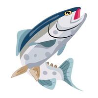 WebA flat style icon of trout fish vector