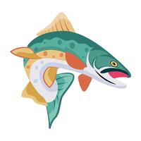 WebSalmon fish icon in flat style vector