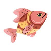 WebA flat style cartoon of freshwater fish vector