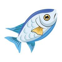 WebAn icon of fish mascot in flat style vector