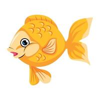 WebFlat style icon of cute goldfish vector