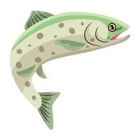 WebCartoon trout icon designed in flat style vector