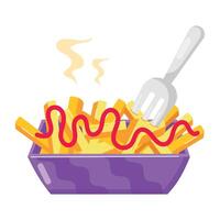 WebLoaded fried sticker in flat style vector