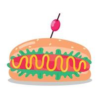 WebA flat style sticker of a hamburger vector