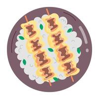 WebA flat style sticker of bbq skewers vector