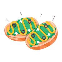 WebAvocado toasts sticker in flat style vector