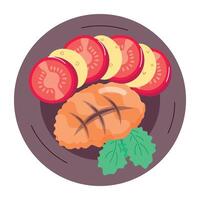 WebSteak serving sticker in flat style vector