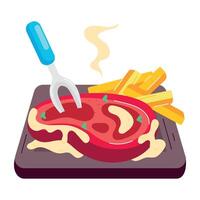 WebA flat style sticker of beef steak vector