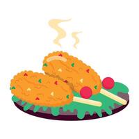 WebFried sticks sticker in flat style vector