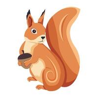 WebA flat icon of squirrel eating acorn vector