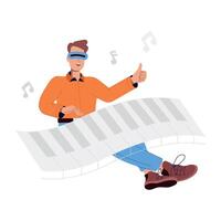 WebMan immersed in vr party, flat style illustration vector