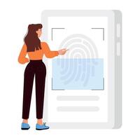 WebA flat illustration of biometric verification vector