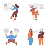 WebSet of Smart Technology Flat Illustrations vector