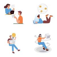 WebA flat style illustration depicting digital security vector