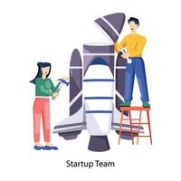 WebStartup team illustration in flat style vector
