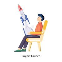 WebProject launch illustration designed in flat style vector