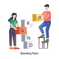 WebA flat style illustration of branding team vector