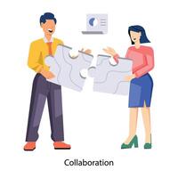 WebTeam collaboration illustration designed in flat style vector