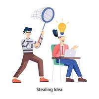 WebFlat style character illustration of stealing idea vector
