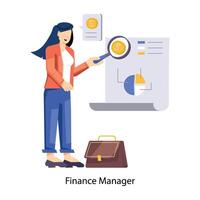 WebCharacter based flat illustration of finance manager vector