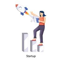 WebA flat style illustration of startup vector