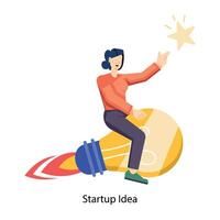 WebCharacter based flat illustration of startup idea vector