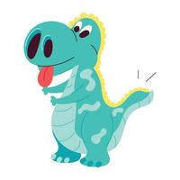 Basic RGBCute dinosaur sticker in flat style vector