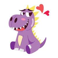 Basic RGBLovely dinosaur sticker in flat style vector