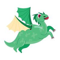 Basic RGBA flat style sticker of flying dinosaur vector