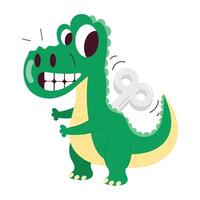 Basic RGBA flat style sticker of dinosaur toy vector