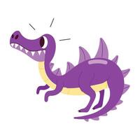 Basic RGBA cartoon style sticker of walking dinosaur vector