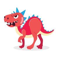 Basic RGBThis flat sticker showing creepy dinosaur with angry expression vector