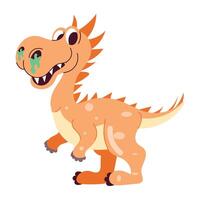 Basic RGBSick dino with runny nose, flat sticker vector