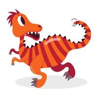 Basic RGBA flat sticker of running dinosaur vector