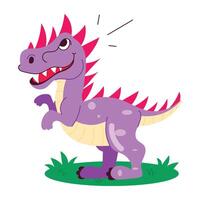 Basic RGBSilly dinosaur sticker in flat style vector