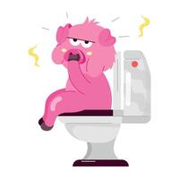 WebA flat style sticker of popping pig vector