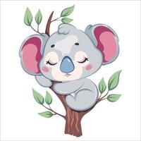 Cute koala. Funny cartoon character vector