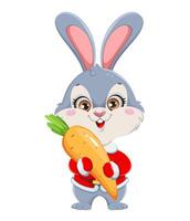 Cute cartoon rabbit. Merry Xmas and Happy New year vector