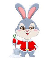 Cute cartoon rabbit. Merry Xmas and Happy New year vector