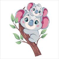 Cute koala. Funny cartoon character vector